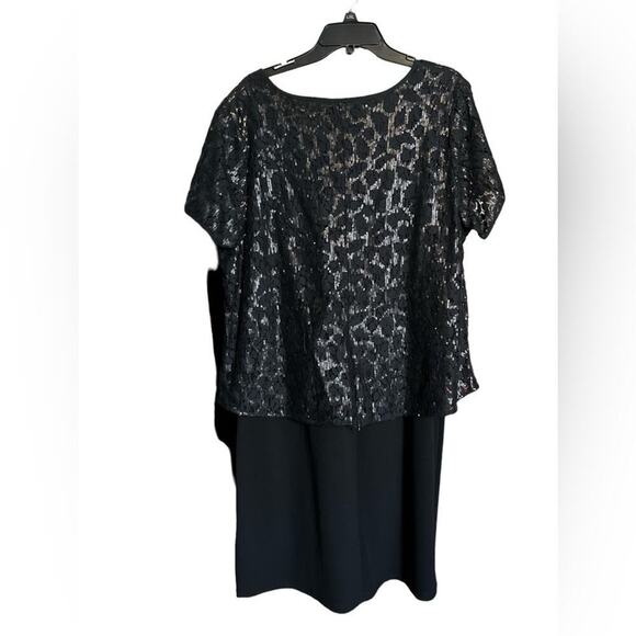 New Lane Bryant Lace Sequins Blouse Mini Dress in Black 20 - Picture 2 of 7